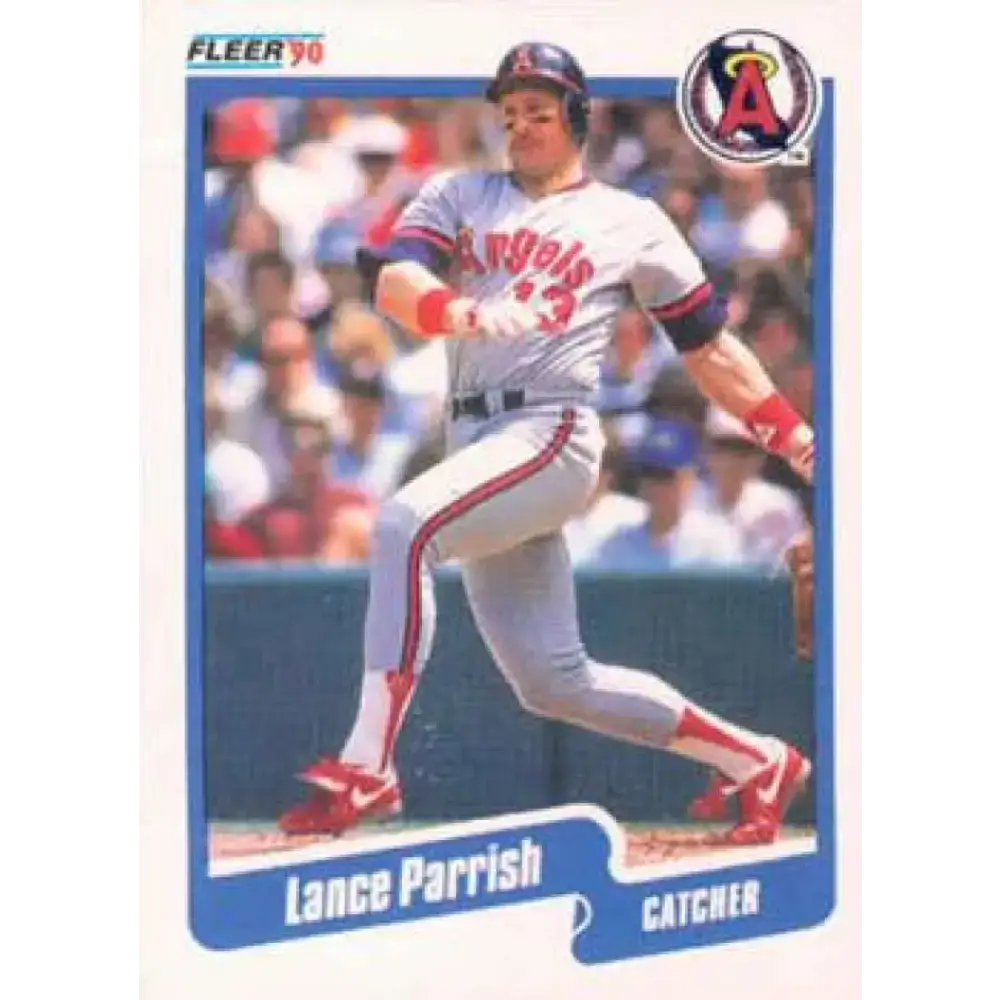 1990 Fleer #141 Lance Parrish NM-MT California Angels Baseball Card - Baseball Card Single