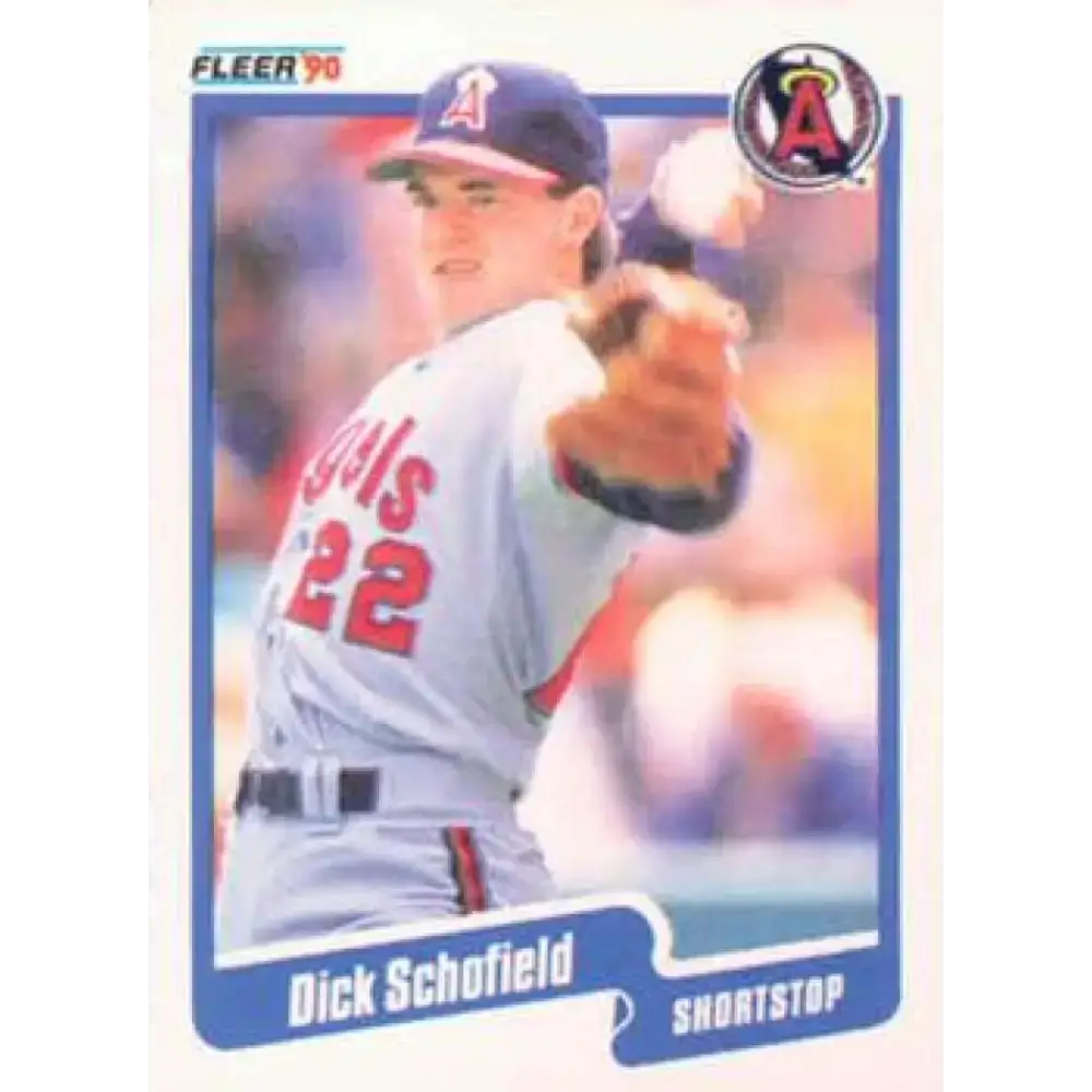 1990 Fleer #144 Dick Schofield NM-MT California Angels Baseball Card - Baseball Card Single