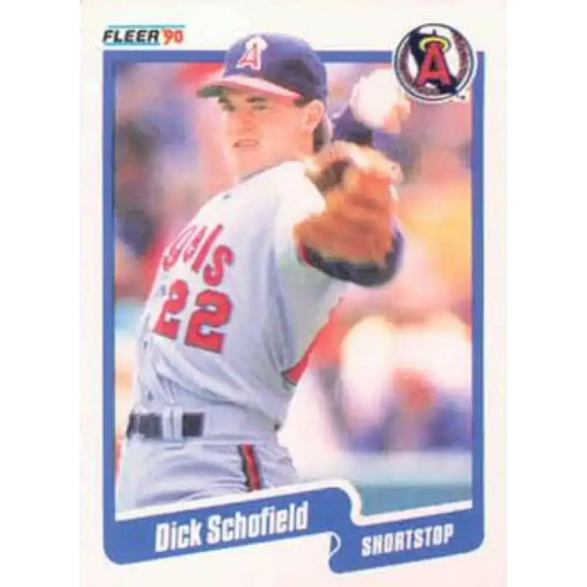 1990 Fleer #144 Dick Schofield NM-MT California Angels Baseball Card - Baseball Card Single