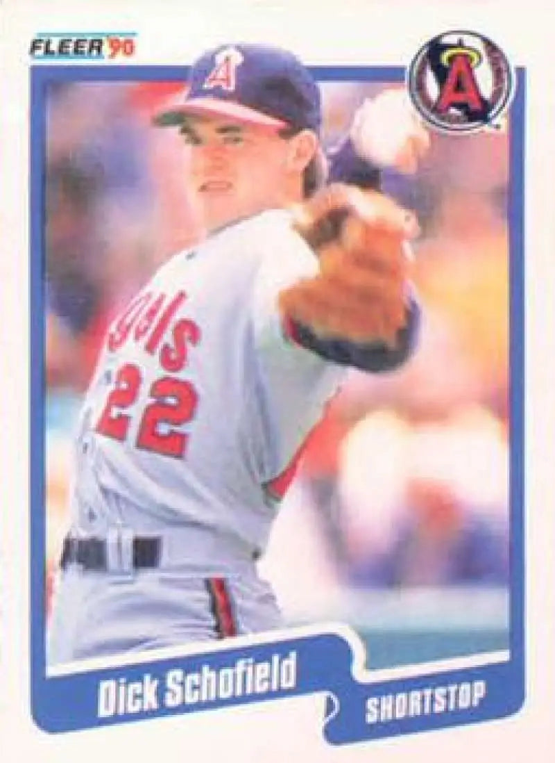 1990 Fleer #144 Dick Schofield NM-MT California Angels Baseball Card - Baseball Card Single