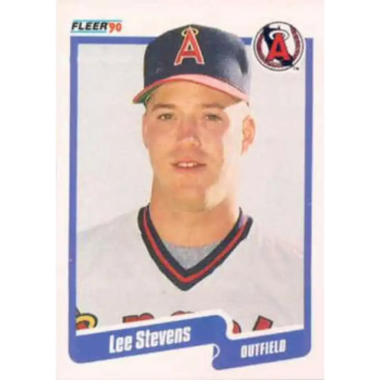 1990 Fleer #145 Lee Stevens NM-MT California Angels Baseball Card - Baseball Card Single