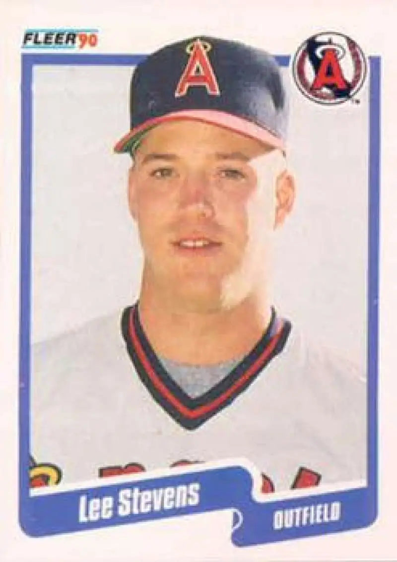 1990 Fleer #145 Lee Stevens NM-MT California Angels Baseball Card - Baseball Card Single