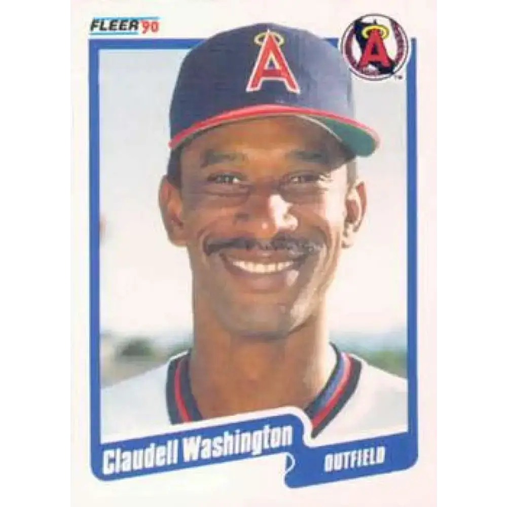 1990 Fleer #146 Claudell Washington NM-MT California Angels Baseball Card - Baseball Card Single