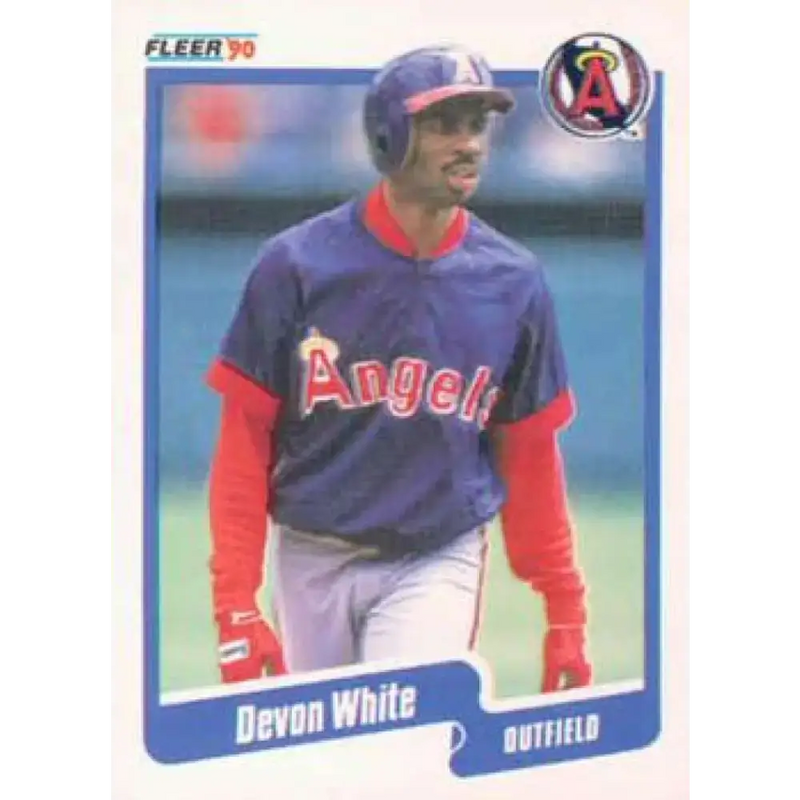 1990 Fleer #147 Devon White NM-MT California Angels Baseball Card - Baseball Card Single