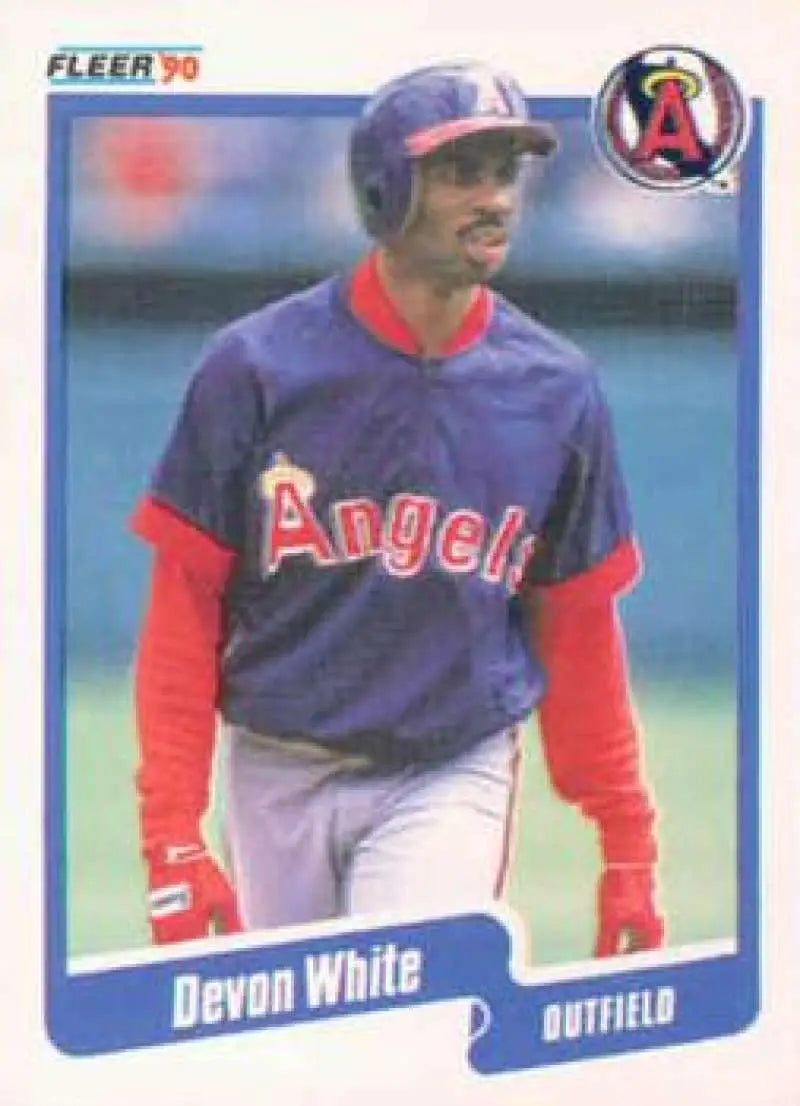 1990 Fleer #147 Devon White NM-MT California Angels Baseball Card - Baseball Card Single