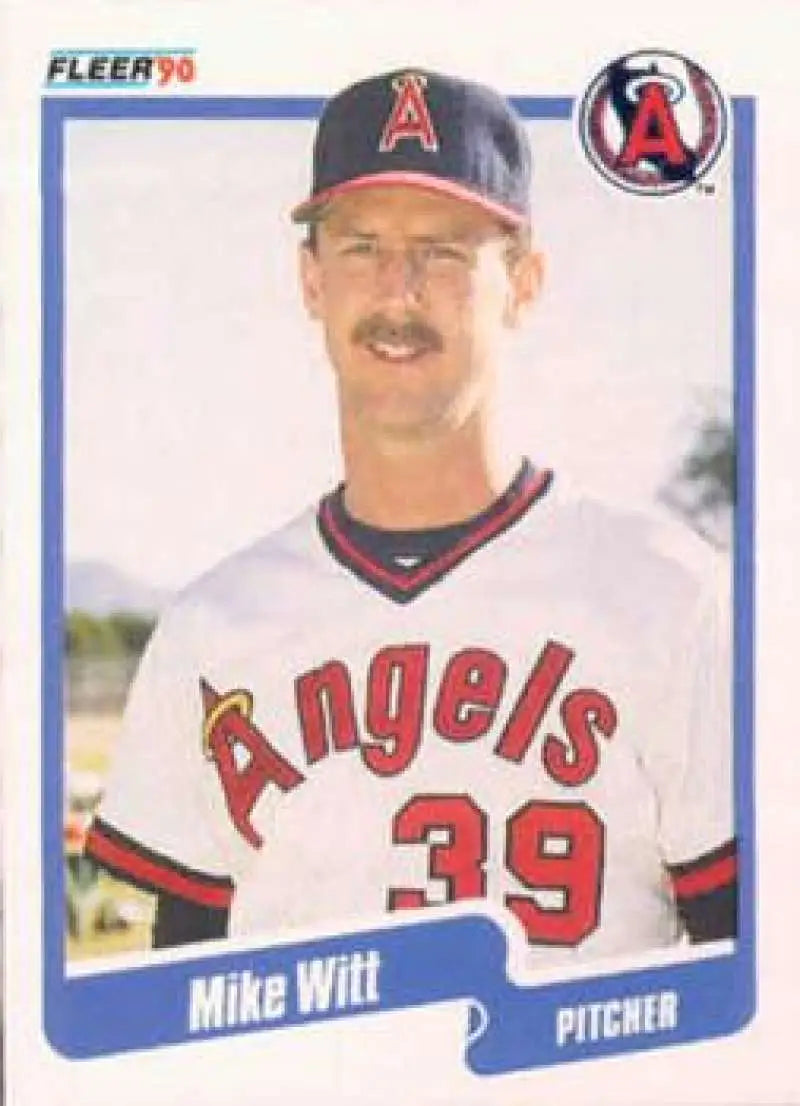 1990 Fleer #148 Mike Witt NM-MT California Angels Baseball Card - Baseball Card Single