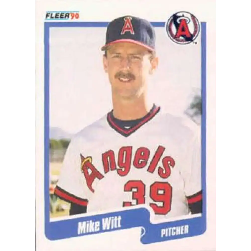 1990 Fleer #148 Mike Witt NM-MT California Angels Baseball Card - Baseball Card Single