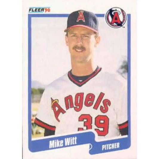 1990 Fleer #148 Mike Witt NM-MT California Angels Baseball Card - Baseball Card Single