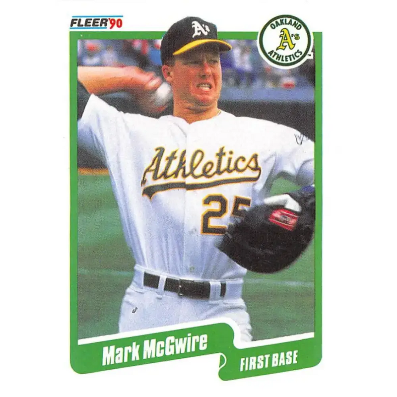 1990 Fleer #15 Mark McGwire NM-MT Oakland Athletics Baseball Card - Baseball Card Single