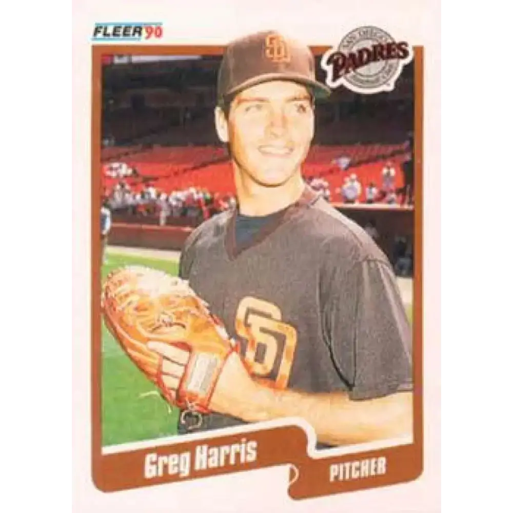 1990 Fleer #158 Greg Harris NM-MT San Diego Padres Baseball Card - Baseball Card Single