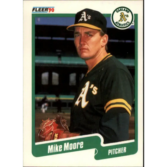 1990 Fleer #16 Mike Moore NM-MT Oakland Athletics Baseball Card - Baseball Card Single