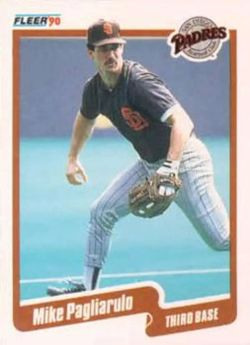 1990 Fleer #163 Mike Pagliarulo NM-MT San Diego Padres Baseball Card - Baseball Card Single