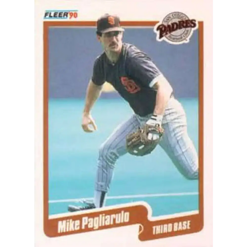 1990 Fleer #163 Mike Pagliarulo NM-MT San Diego Padres Baseball Card - Baseball Card Single