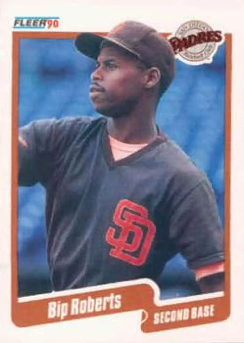 1990 Fleer #166 Bip Roberts NM-MT San Diego Padres Baseball Card - Baseball Card Single