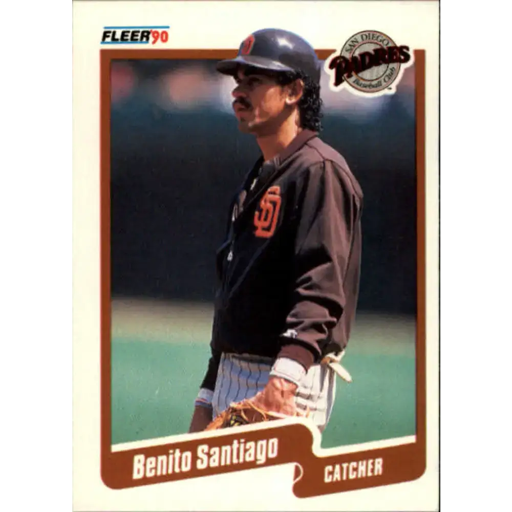 1990 Fleer #167 Benito Santiago NM-MT San Diego Padres Baseball Card - Baseball Card Single