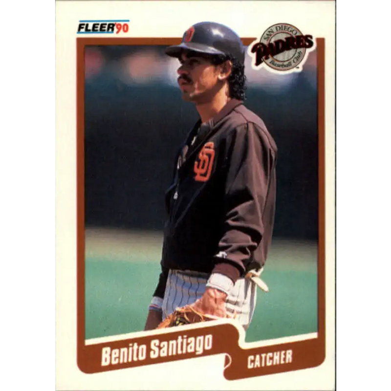 1990 Fleer #167 Benito Santiago NM-MT San Diego Padres Baseball Card - Baseball Card Single