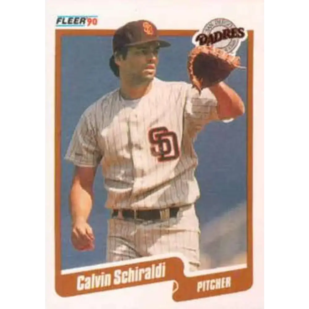 1990 Fleer #168 Calvin Schiraldi NM-MT San Diego Padres Baseball Card - Baseball Card Single
