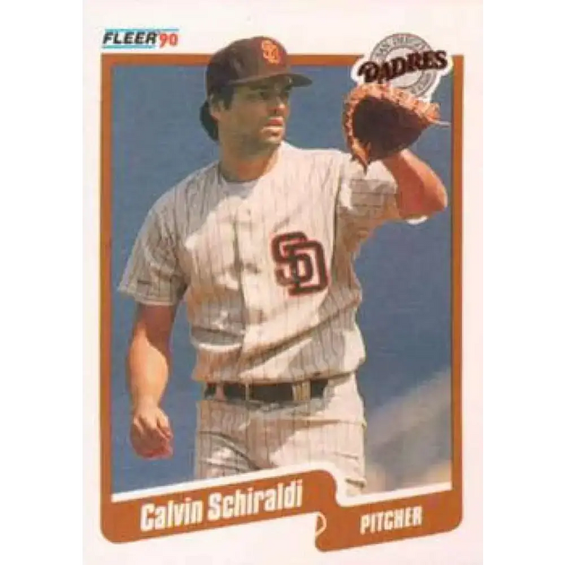 1990 Fleer #168 Calvin Schiraldi NM-MT San Diego Padres Baseball Card - Baseball Card Single