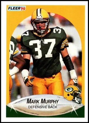 Original gloss 1990 Fleer Mark Murphy Packers football card featuring Green Bay Packers player