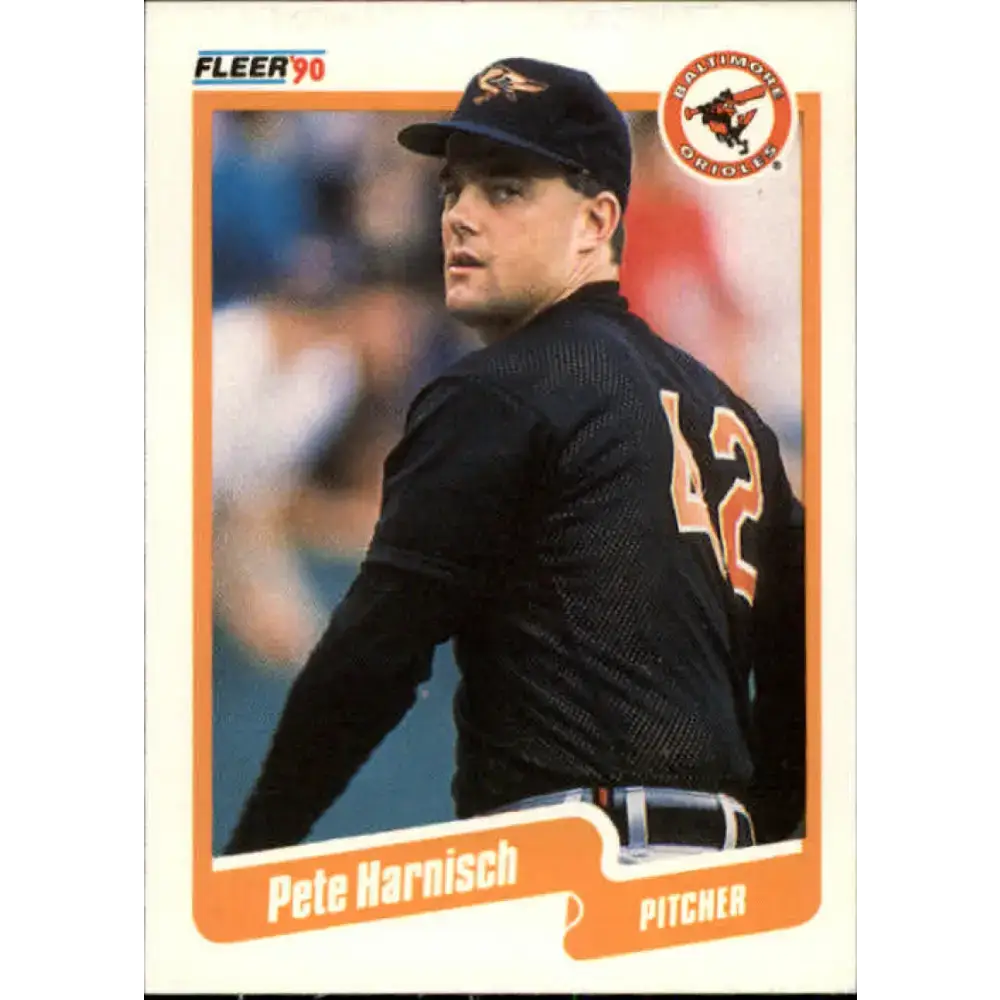 1990 Fleer #177 Pete Harnisch NM-MT Baltimore Orioles Baseball Card - Baseball Card Single