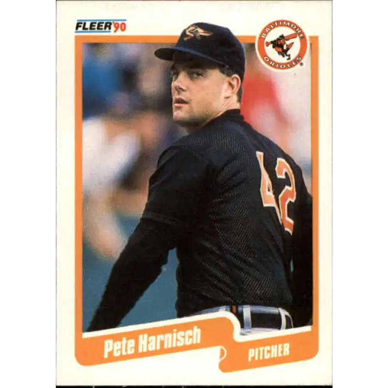 1990 Fleer #177 Pete Harnisch NM-MT Baltimore Orioles Baseball Card - Baseball Card Single