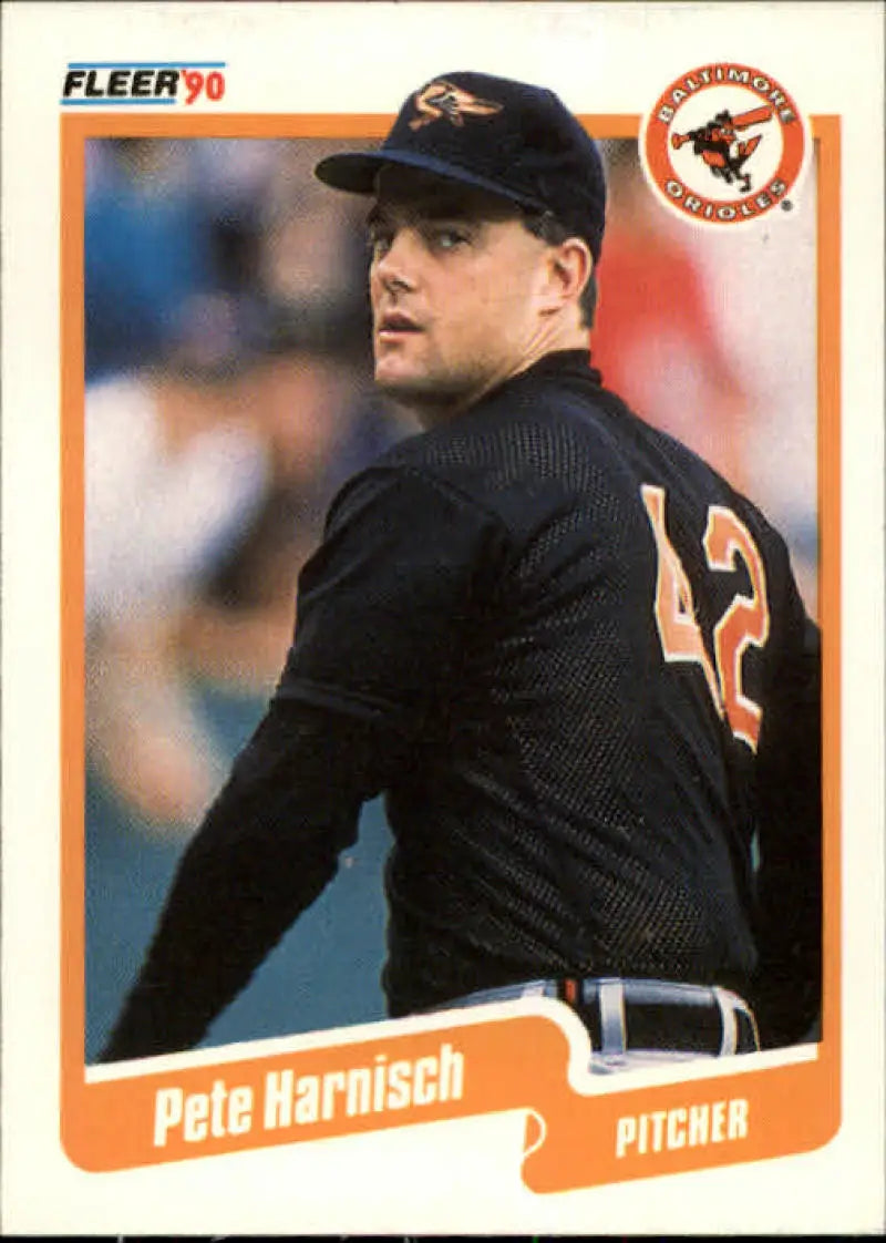 1990 Fleer #177 Pete Harnisch NM-MT Baltimore Orioles Baseball Card - Baseball Card Single