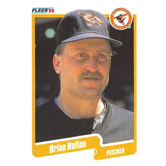 1990 Fleer #179 Brian Holton NM-MT Baltimore Orioles Baseball Card - Baseball Card Single