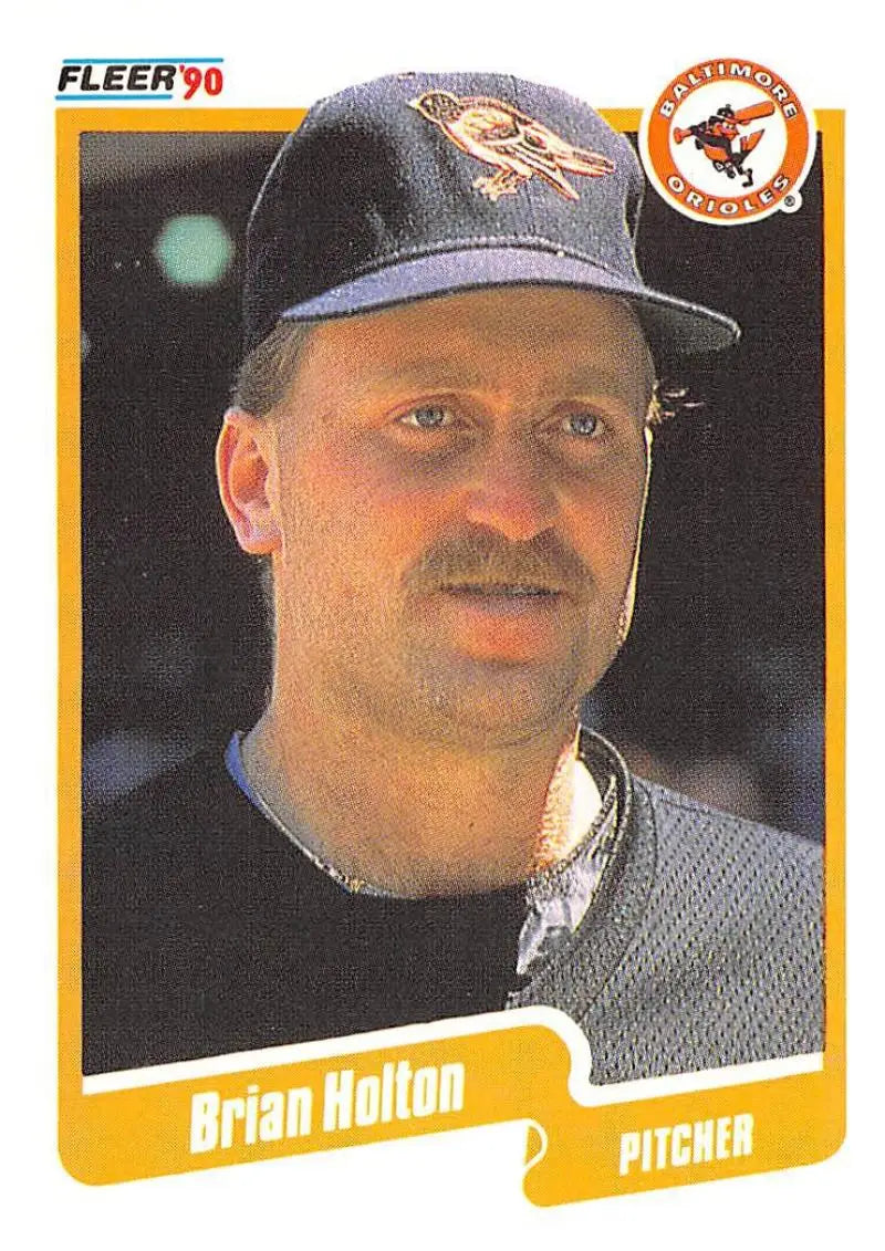 1990 Fleer #179 Brian Holton NM-MT Baltimore Orioles Baseball Card - Baseball Card Single