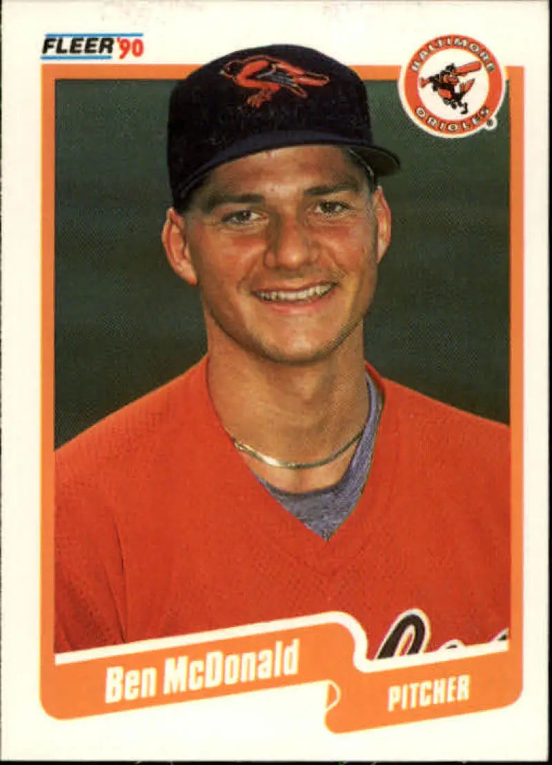1990 Fleer #180 Ben McDonald NM-MT RC Rookie Baltimore Orioles Baseball Card - Baseball Card Single