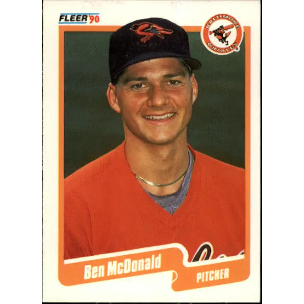 1990 Fleer #180 Ben McDonald NM-MT RC Rookie Baltimore Orioles Baseball Card - Baseball Card Single