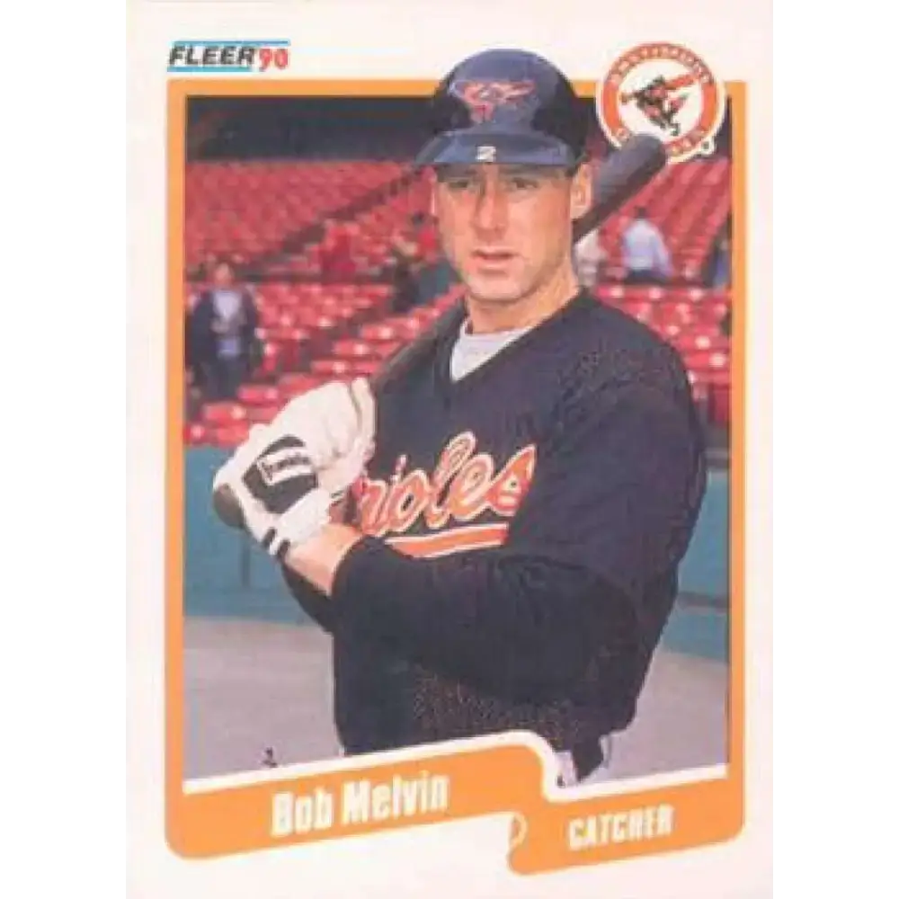 1990 Fleer #181 Bob Melvin NM-MT Baltimore Orioles Baseball Card - Baseball Card Single