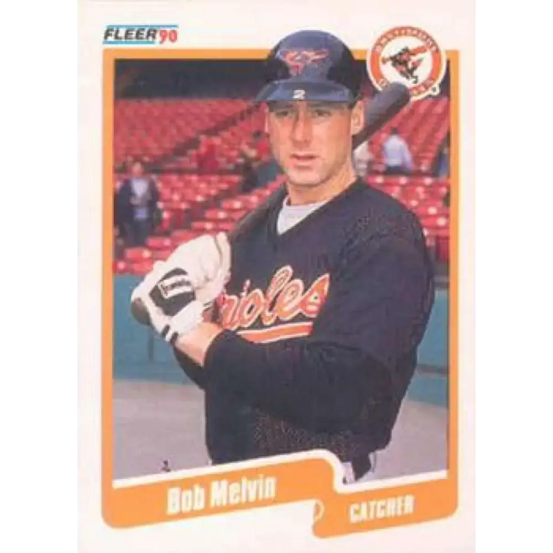 1990 Fleer #181 Bob Melvin NM-MT Baltimore Orioles Baseball Card - Baseball Card Single