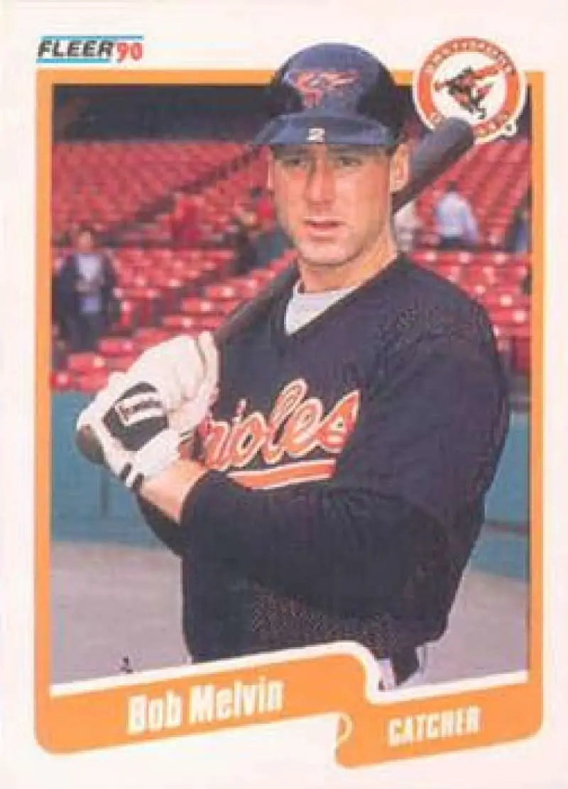 1990 Fleer #181 Bob Melvin NM-MT Baltimore Orioles Baseball Card - Baseball Card Single