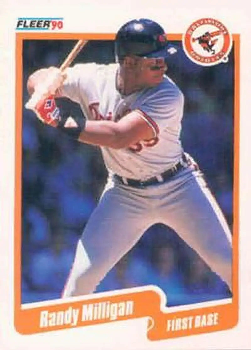 1990 Fleer #183 Randy Milligan NM-MT Baltimore Orioles Baseball Card - Baseball Card Single