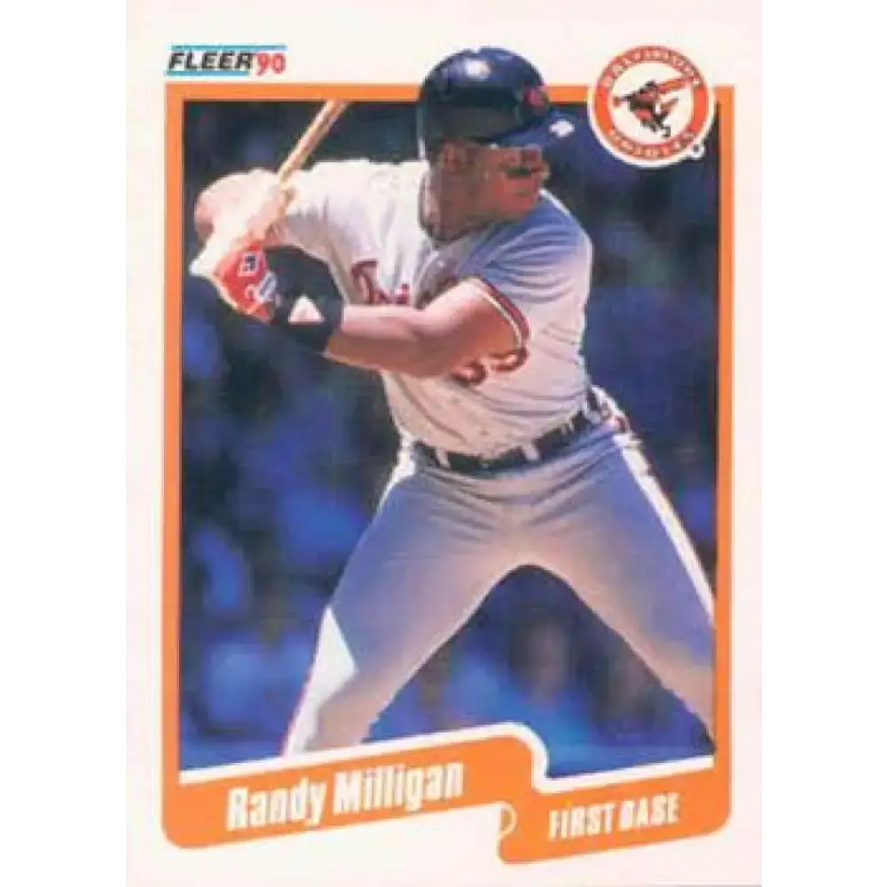 1990 Fleer #183 Randy Milligan UER NM-MT Baltimore Orioles Baseball Card - Baseball Card Single