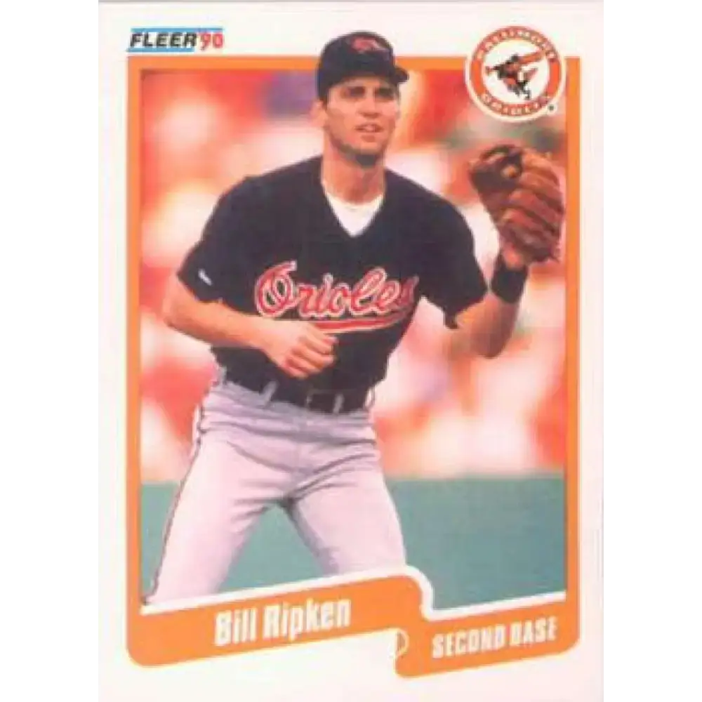 1990 Fleer #186 Billy Ripken NM-MT Baltimore Orioles Baseball Card - Baseball Card Single