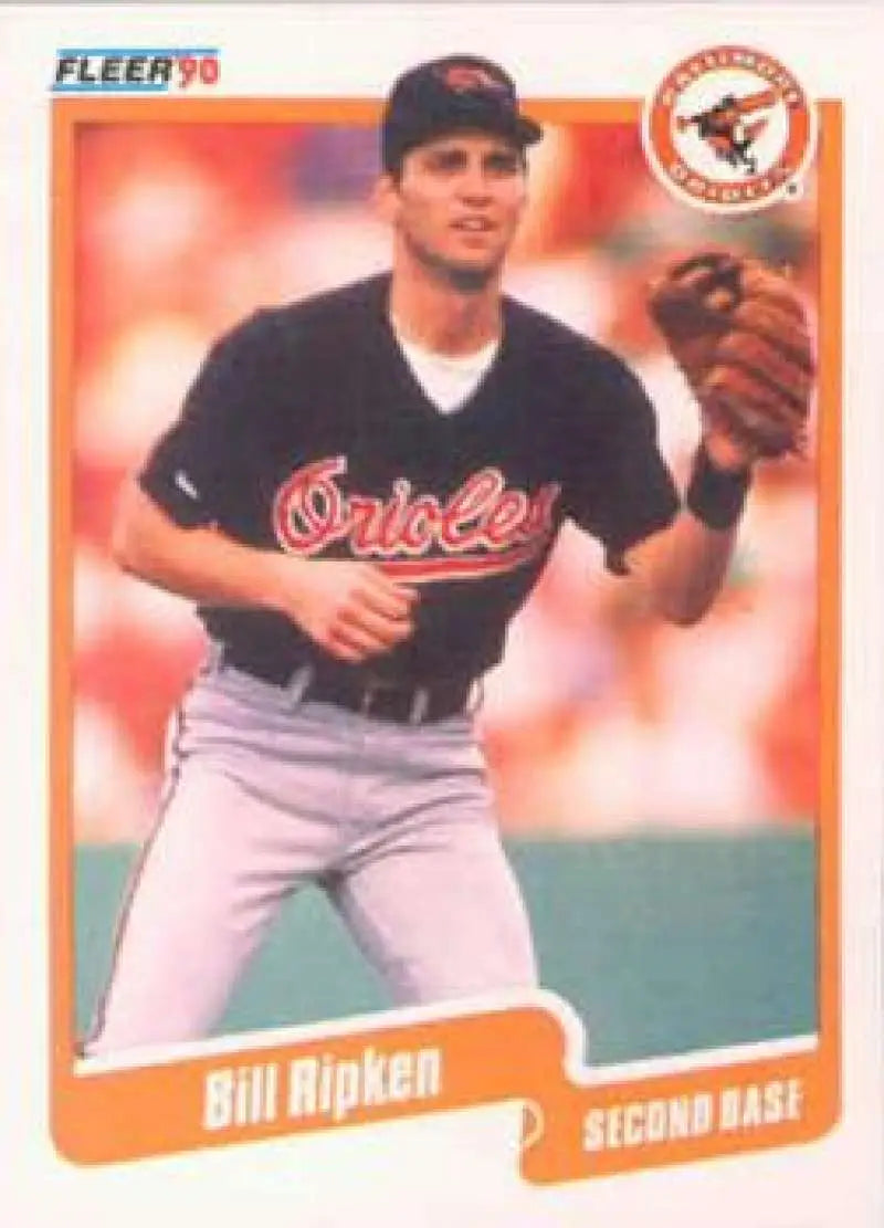 1990 Fleer #186 Billy Ripken NM-MT Baltimore Orioles Baseball Card - Baseball Card Single
