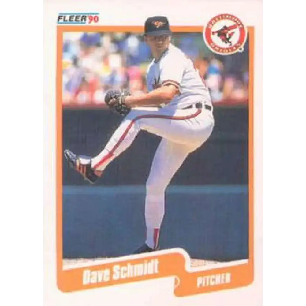 1990 Fleer #188 Dave Schmidt NM-MT Baltimore Orioles Baseball Card - Baseball Card Single