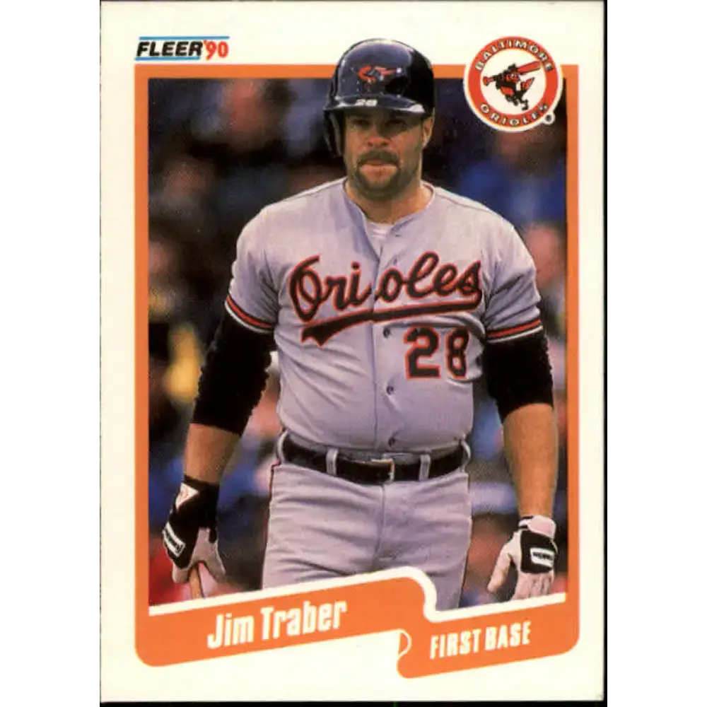1990 Fleer #193 Jim Traber NM-MT Baltimore Orioles Baseball Card - Baseball Card Single