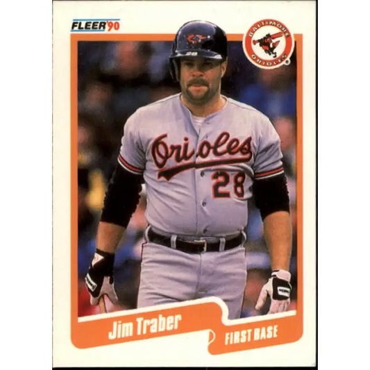 1990 Fleer #193 Jim Traber NM-MT Baltimore Orioles Baseball Card - Baseball Card Single