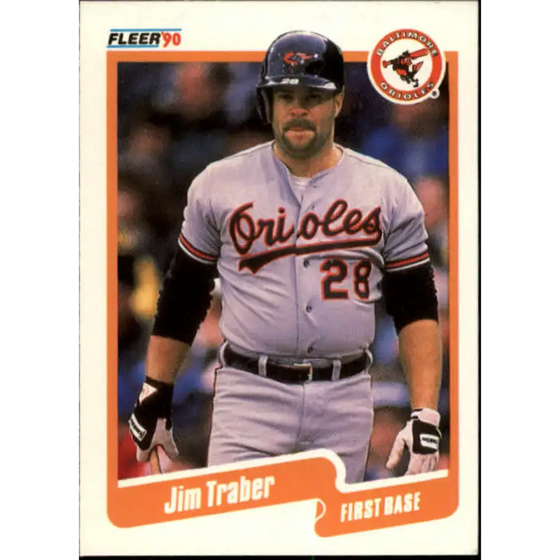 1990 Fleer #193 Jim Traber NM-MT Baltimore Orioles Baseball Card - Baseball Card Single