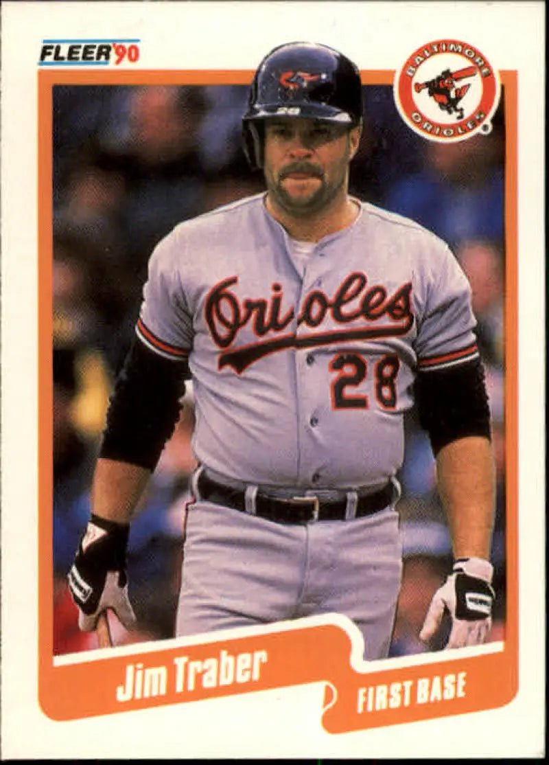 1990 Fleer #193 Jim Traber NM-MT Baltimore Orioles Baseball Card - Baseball Card Single