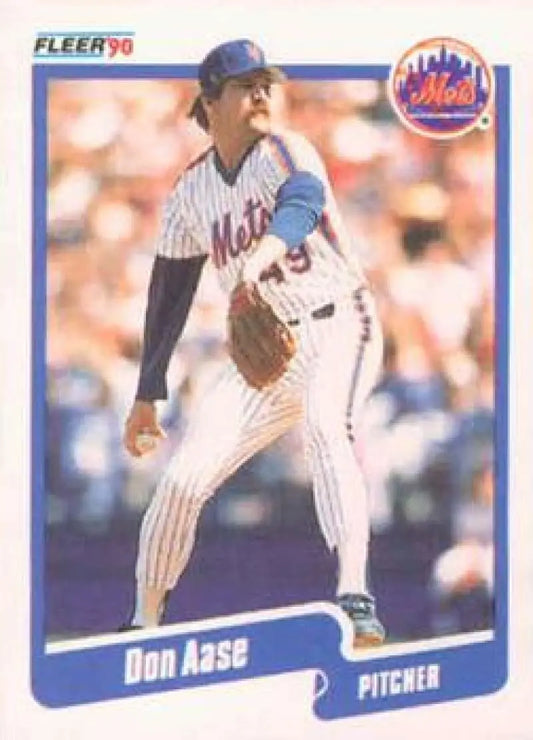 1990 Fleer #196 Don Aase NM-MT New York Mets Baseball Card - Baseball Card Single