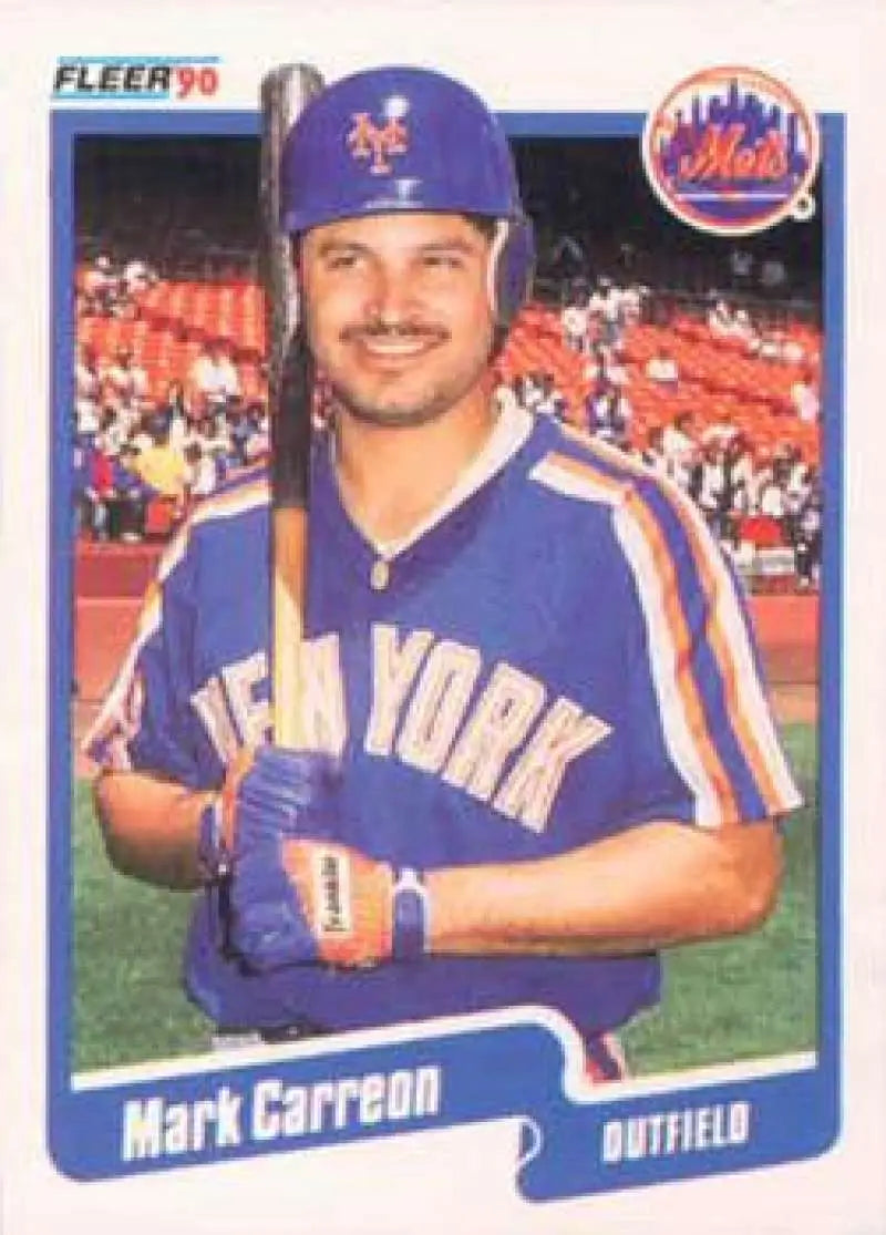 1990 Fleer #198 Mark Carreon NM-MT New York Mets Baseball Card - Baseball Card Single