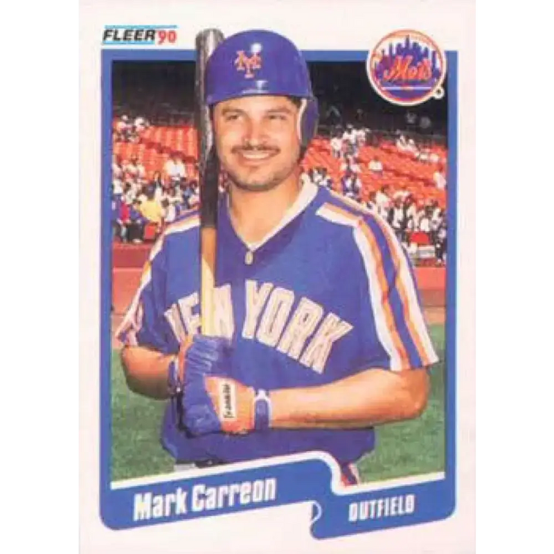 1990 Fleer #198 Mark Carreon NM-MT New York Mets Baseball Card - Baseball Card Single