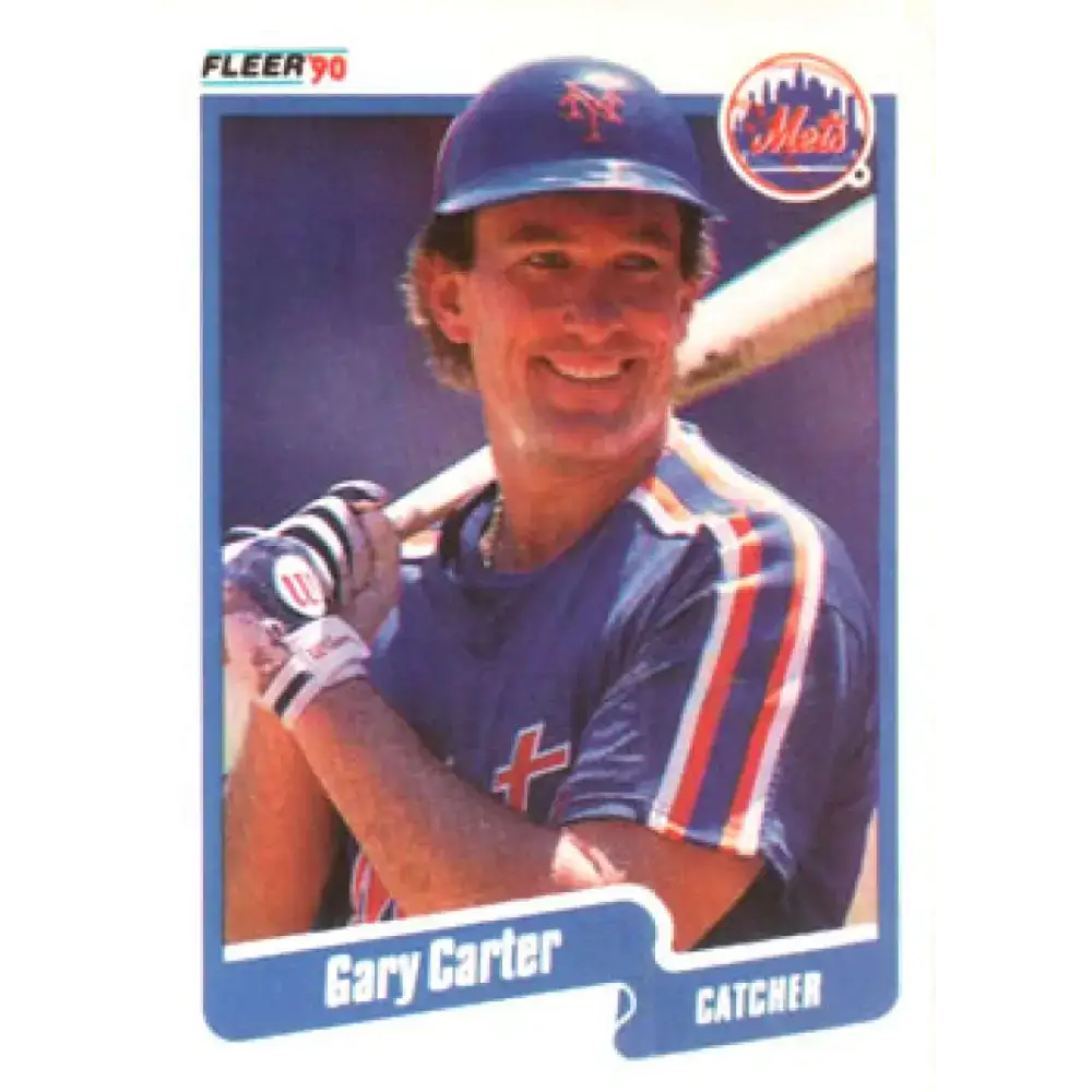 1990 Fleer #199 Gary Carter NM-MT New York Mets Baseball Card - Baseball Card Single