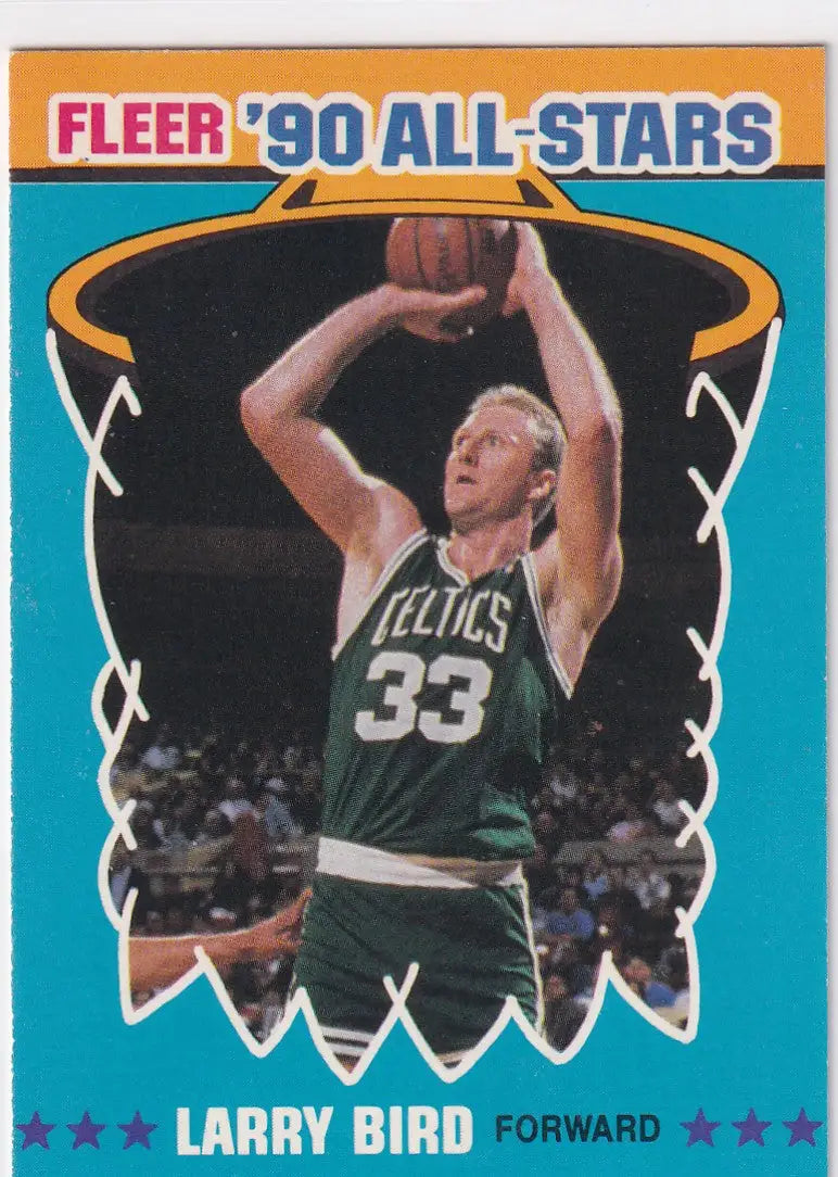 1990 FLEER #2 LARRY BIRD ALL STARS- BOSTON CELTICS - Basketball Card Single