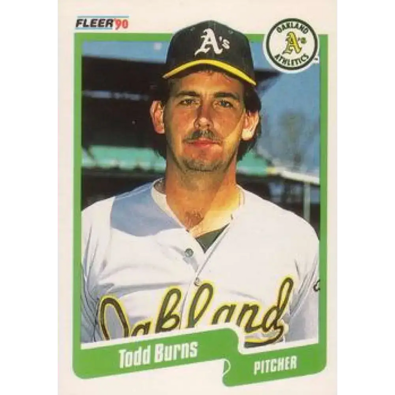 1990 Fleer #2 Todd Burns NM-MT Oakland Athletics Baseball Card - Baseball Card Single