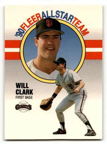 Will Clark San Francisco Giants baseball card with original gloss from 1990 Fleer
