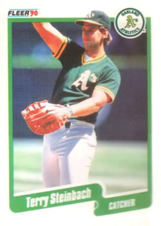 1990 Fleer #20 Terry Steinbach NM-MT Oakland Athletics Baseball Card